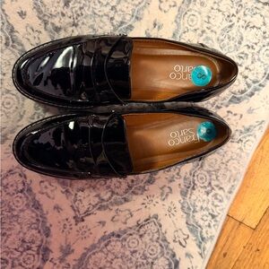 Franco Sarto Women’s Black Patent Leather Penny Loafers